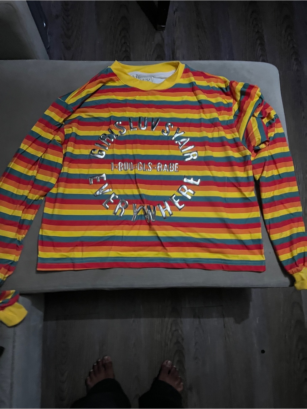 & Other Stories Men's Long-Sleeve Striped Tee in Yellow, Red, Green & Blue